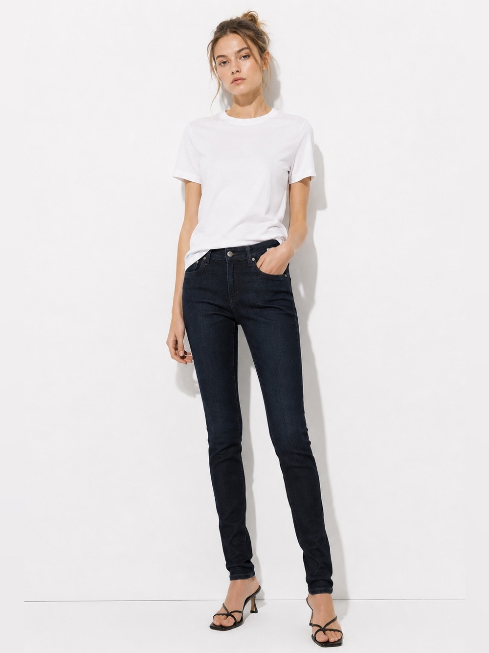 rag & bone JEAN High Rise Skinny Slim Jeans Dark Wash Stretch Denim Size 28 USA